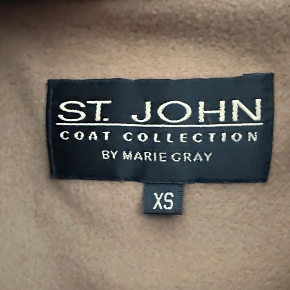 St. John Coat Collection by Marie Gray Black Coat with Removeable Cashmere Liner - Picture 2 of 4